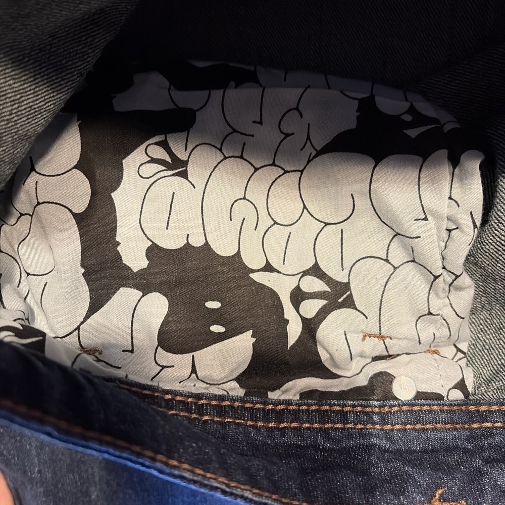 Empyre Vintage Baggy Denim Jeans Graffiti Cat Design Size 38x32 - Picture 16 of 16